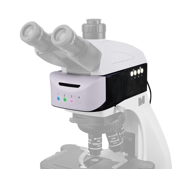 Насадка эпи-люминесцентная моторизованная MAGUS Epi-FL04M LED, блоки люминесцентных фильтров B/G/UV