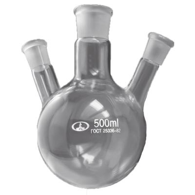 Колбы круглодонные со шлифом и тремя горловинами КГУ-3-1-500-29/32-19/26