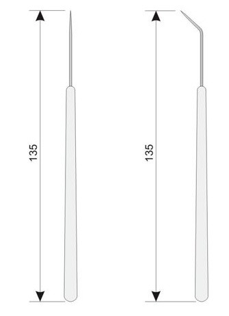 Игла гистологическая препарировальная прямая, изогнутая