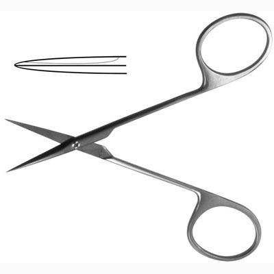 Ножницы глазные остроконечные прямые